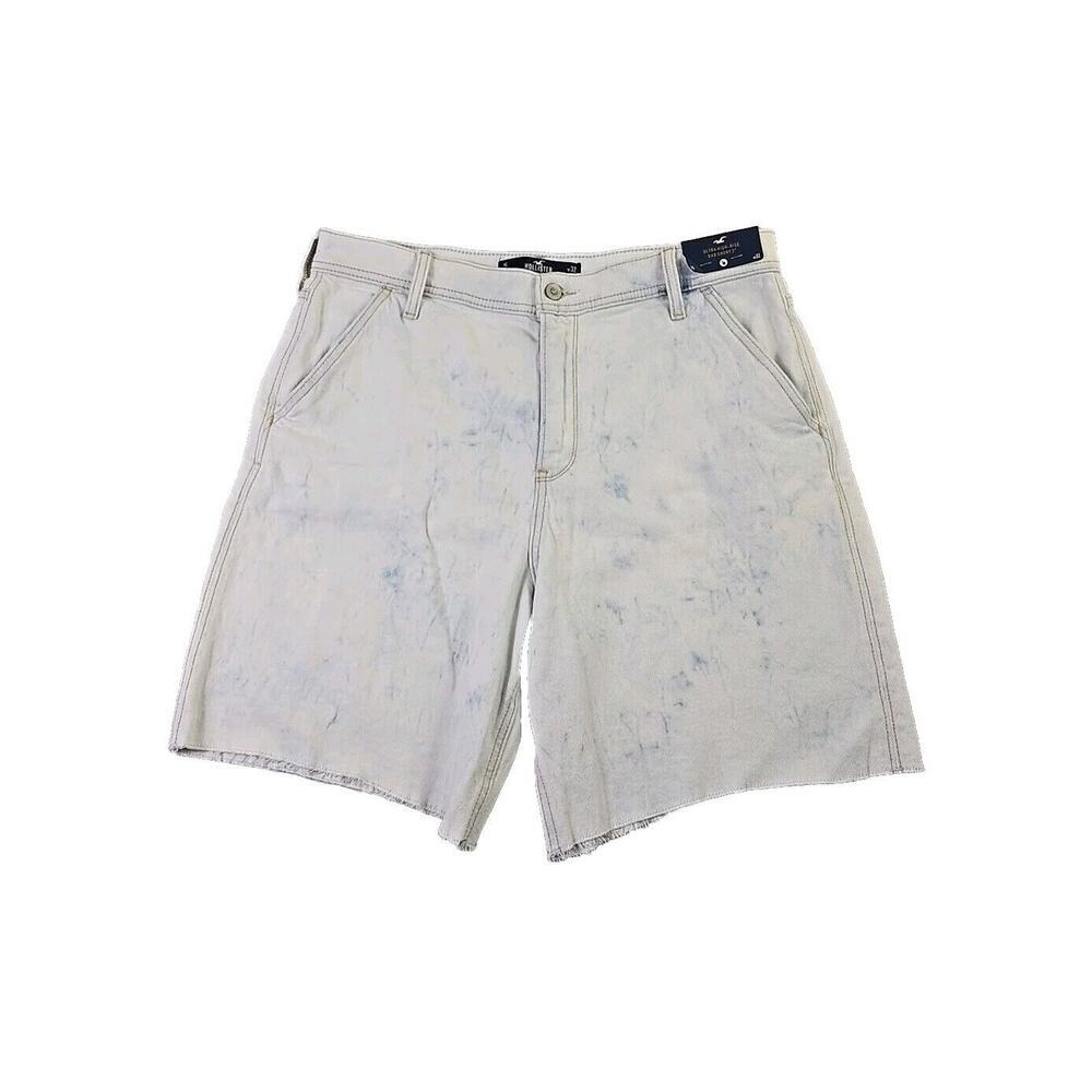 Hollister Dad Jean Shorts‎ Juniors 15 White Wash Denim Ultra High Rise Stretch